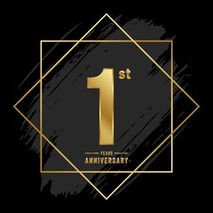 1 Year Anniversary Celebration Vector Template Design Illustration	