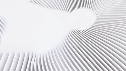Abstract Curved Shapes. White Circular Background.