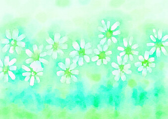 Abstract watercolor flower illustration, handpainted floral image