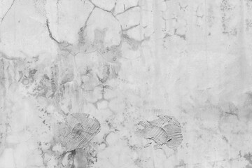 Cracked concrete broken wall at the outside corner that effected with earthquake and collapsed ground, World environment day concept