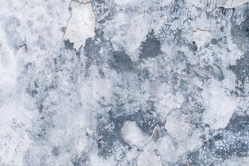 Cracked concrete broken wall at the outside corner that effected with earthquake and collapsed ground, World environment day concept