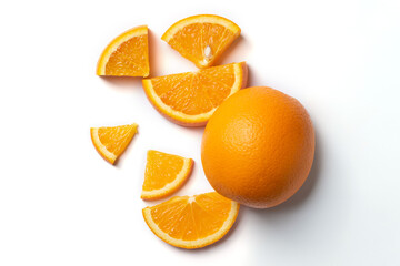 Orange isolate.Orange fruit.Fresh orange.orange slice on white.top view orange.orange navel,rip orange australia 
 