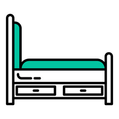 bed icon on transparent background