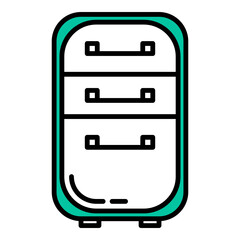 small drawer icon on transparent background