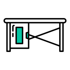 simple work desk icon on transparent background