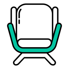 reading chair icon on transparent background