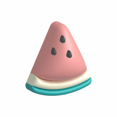 3d watermelon   icon in summer. Fruit isolated 