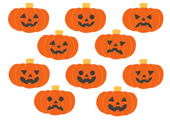 ハロウィンカボチャ表情セット