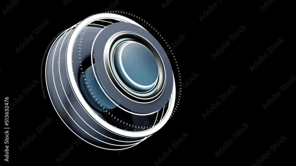 Poster hud circle interfaces. hi-tech futuristic display or hologram button. animation seamless loop. techn