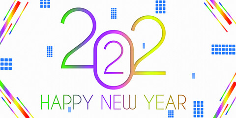 Colorfull Happy New Year 2022 Pattern