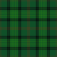 Plaid pattern vector in green navy blue, red, white. Seamless texture tartan check dark background graphic for flannel shirt, throw, blanket, other modern spring autumn winter fashion textile design