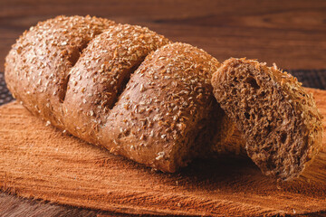 vegan organic bread made with seeds at home totally natural and rustic ideal for an appetizer accompanied by a good wine