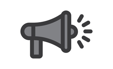 Megaphone icon. Shouting symbol. Announcement Offer promotion advertising symbol. Bullhorn speaker pictogram.