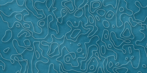 Contour lines seamless pattern with blue grunge