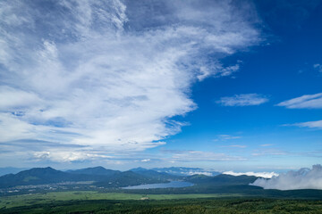 Obraz premium 滝沢林道から見た山中湖方面の風景
