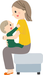 赤ちゃんをあやすお母さん