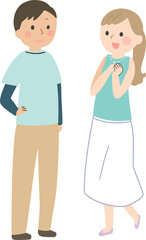 若い男女の全身のイラスト