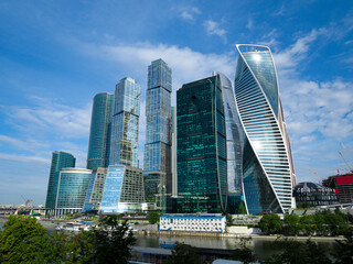 Fototapeta na wymiar Moscow city from many angles, the whole building