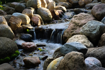 water flowing over rocks