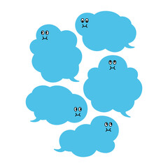 かわいいフキダシ・ブルーの雲