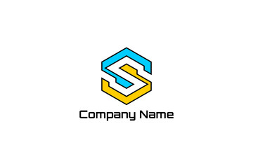 Vector logo element with initials S or G or CD. Usable for general technology and business brands