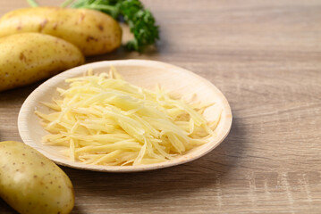 Sliced raw potatoes for cooking, Food ingredients