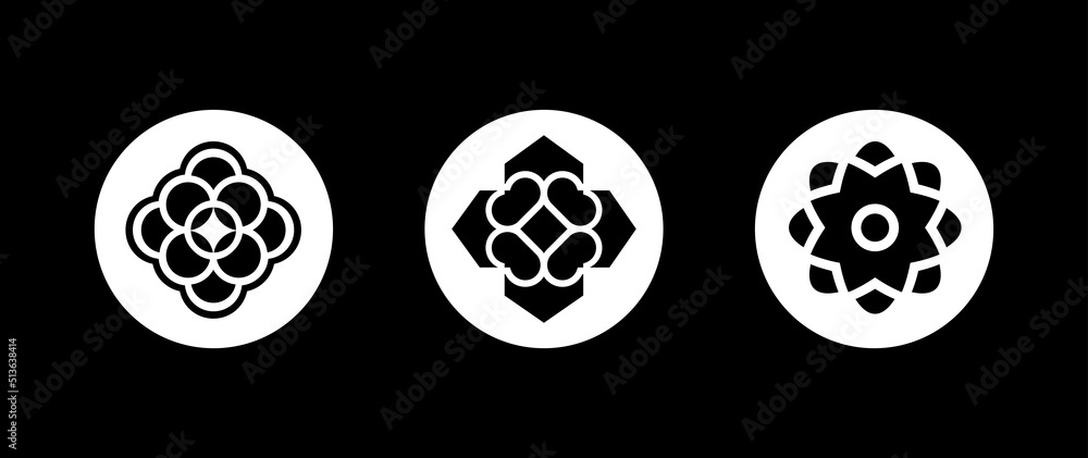 Poster set of black geometric shapes. abstract pattern texture background. great symbol style.