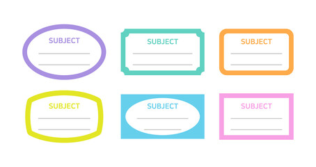 A set of label stickers for class notes.