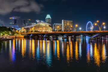 Obraz premium Beautiful Singapore Cityscape at Night