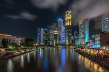 Fototapeta na wymiar Scenic night view of Singapore Central Business District (CBD) - Vertical Image