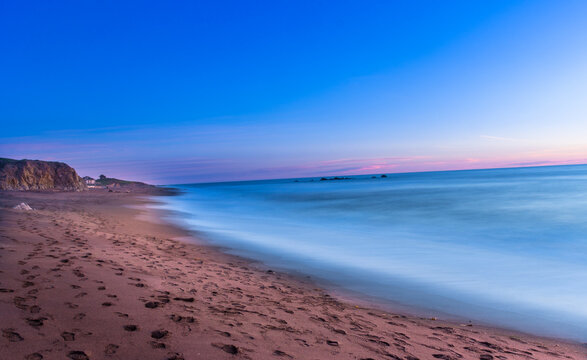 Sunset at Moonstone Beach, Cambria, California