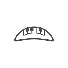 Piano food logo design template vector illustration