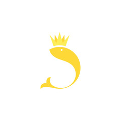 Obraz na płótnie Canvas Crown fish logo design template vector illustration
