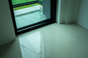 Water leaking on tile floor. Water leaks are often because of pinholes in your plumbing system or...