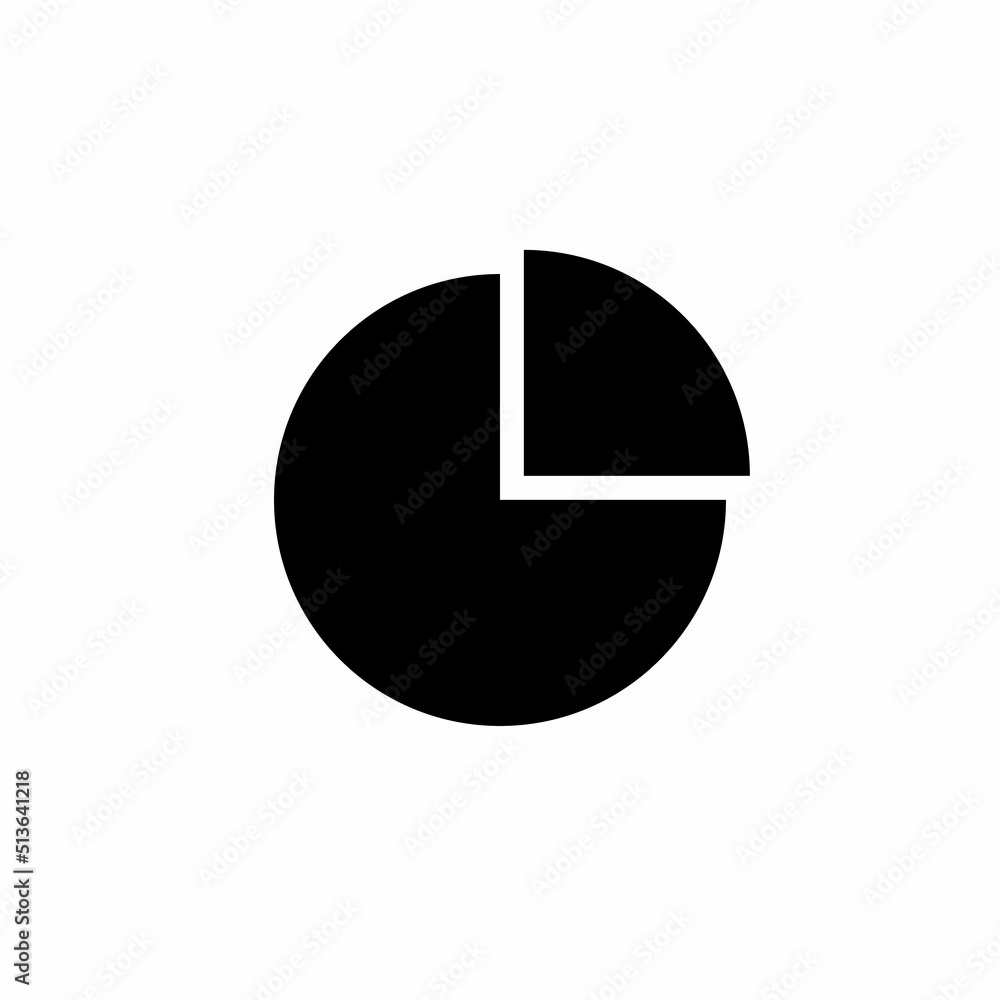 Poster simple pie chart icon vector isolated on white background
