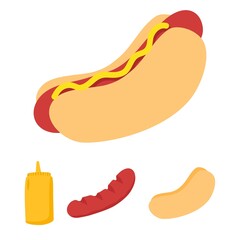 hot dog with sausage with ketchup