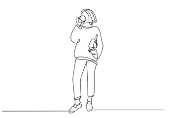 Businesswoman Continuous One Line Drawing. Woman Worker Concept Abstract Minimal Drawing. Line Art Illustration of Female Figure. Modern Trendy Contour Illustration for Business Design. Vector EPS 10.