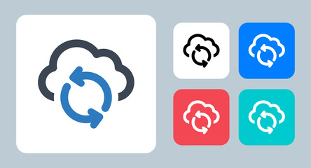 Cloud Update icon - vector illustration . Cloud, Sync, Update, Data, Refresh, Share, Sharing, Syncronize, line, outline, flat, icons .