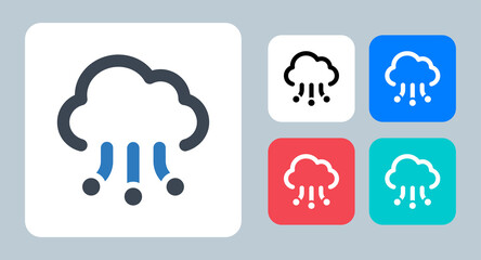 Cloud Computing icon - vector illustration . Cloud, Computing, Network, Share, Sharing, Connection, Data, line, outline, flat, icons .