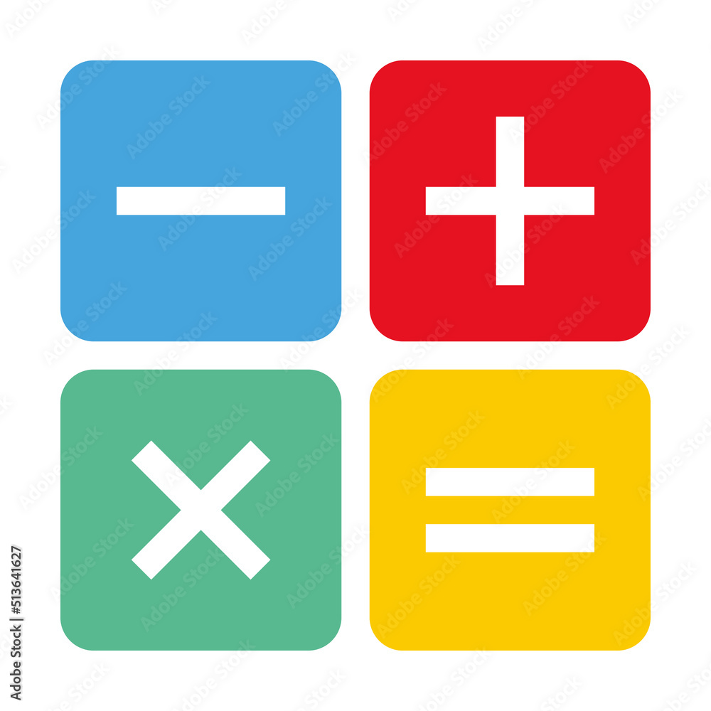 Poster mathematics. full color calculator icon for calculator app interface design. basic elements of graph