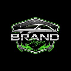 auto detailing car wash logo vector illustration