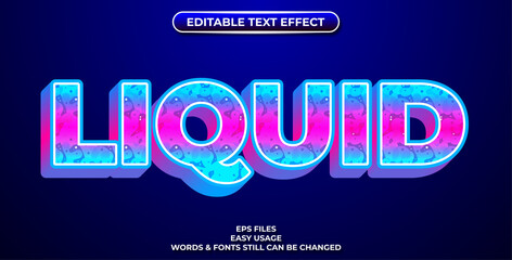 editable text effect liquid