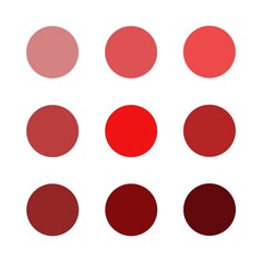Rot - verschiedene Rottöne - Pastell / Matt Farben - Nuancen - Farbauswahl - Button