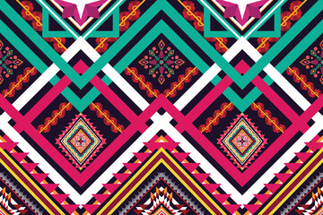 Geometric ethnic flower pattern for background,fabric,wrapping,clothing,wallpaper,Batik,carpet,embroidery style.