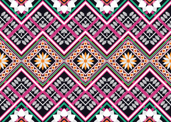 Geometric ethnic flower pattern for background,fabric,wrapping,clothing,wallpaper,Batik,carpet,embroidery style.