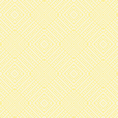 Abstract yellow on white seamless geometric pattern.