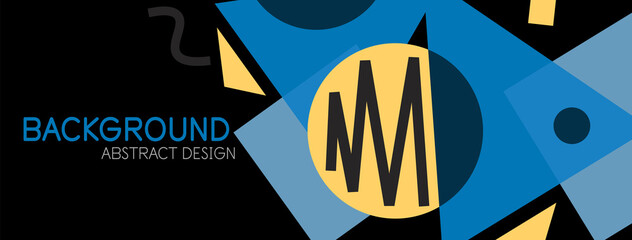 Obraz premium Abstract background. Blocks, lines, triangles, circles composition. Techno or business concept for wallpaper, banner, background, landing page