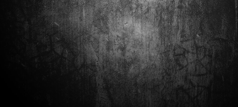 Scary black grunge goth design. horror black background. Scary dark walls, slightly light black concrete cement texture for background. © Ronny sefria