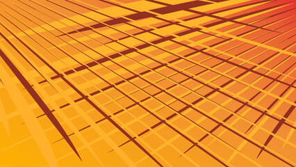 Lattice from lines on yellow orange background.