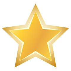 Golden rating star with border on white background. Gradient star for rating or decorative decoration. Design element.